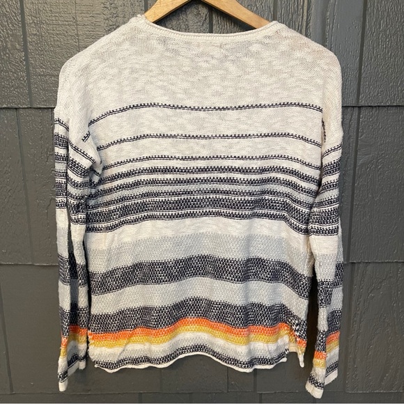 New Striped Cotton Knit Top Pullover Lightweight Sweater Long Sleeve Shirt - Picture 6 of 6